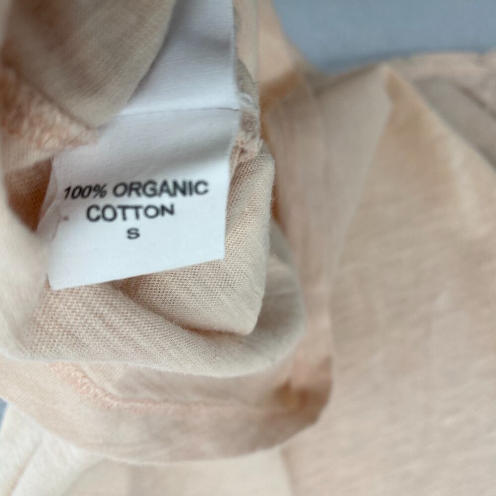 EILEEN FISHER Top S Slub Organic Cotton Jersey Crewneck Short Sleeve Peach Pink - Picture 8 of 11